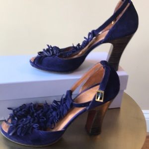 Chie Mihara purple suede heels